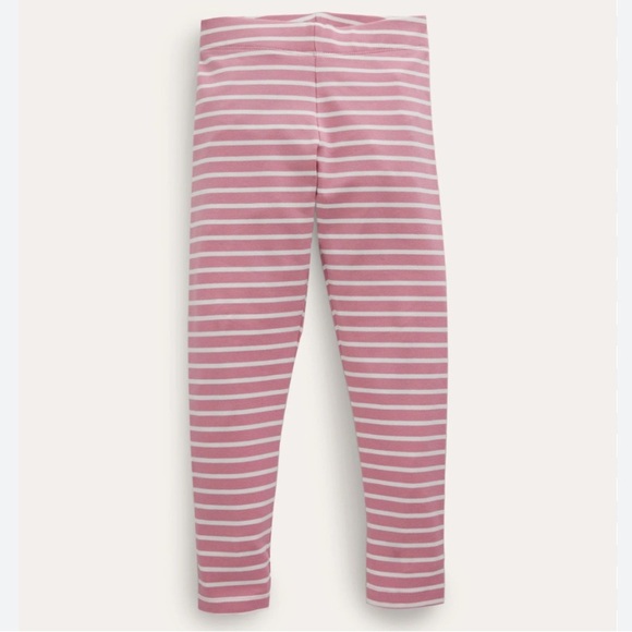 Mini Boden Pink and White Striped “Fun” Leggings Sz 5-6Y - Picture 1 of 5